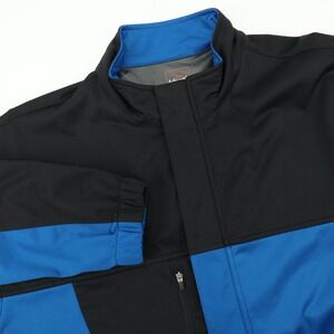 Ashworth Weather Systems‎ Jacket Mens XL Black Blue Full Zip Golf Windbreaker
